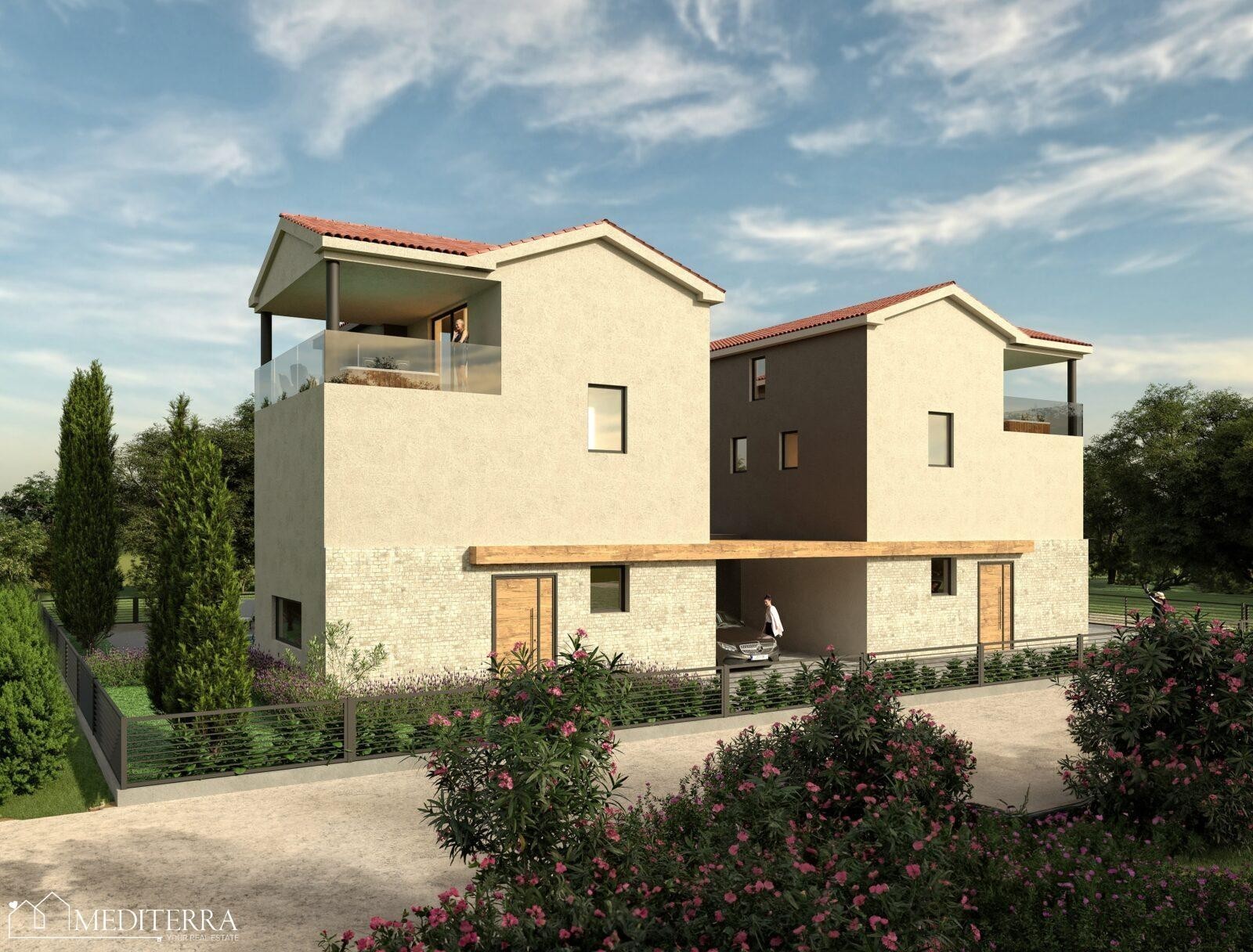 New project, villas with pool, overlooking the sea, Novigrad, Istria