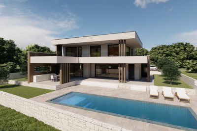 Moderne Villa mit beheiztem Pool, Lovrečica