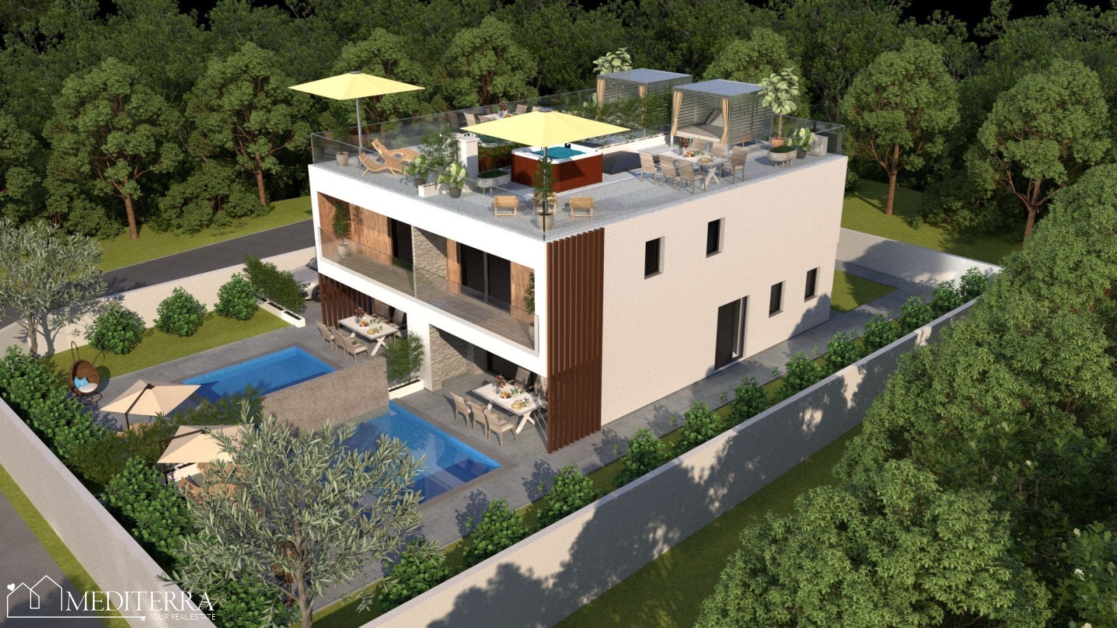 Novigrad – Moderna duplex kuća s bazenom i rooftop terasom | Novogradnja