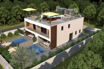 Novigrad – Moderna duplex kuća s bazenom i rooftop terasom | Novogradnja