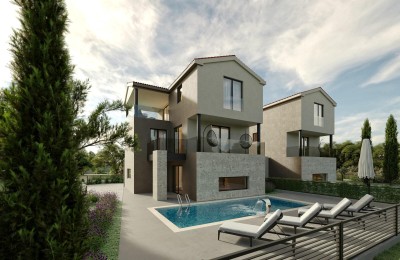 New project, villas with pool, overlooking the sea, Novigrad, Istria